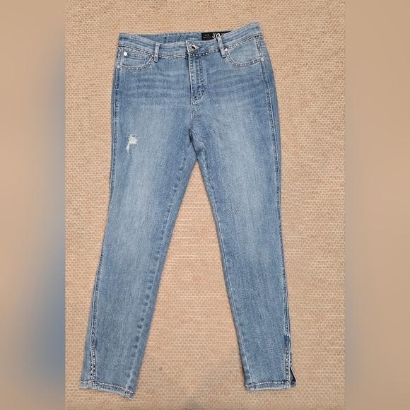 ARMANI EXCHANGE WOMEN'S J19 SUPER-SKINNY SIDE SLIT JEANS SIZE 31 - Picture 1 of 14